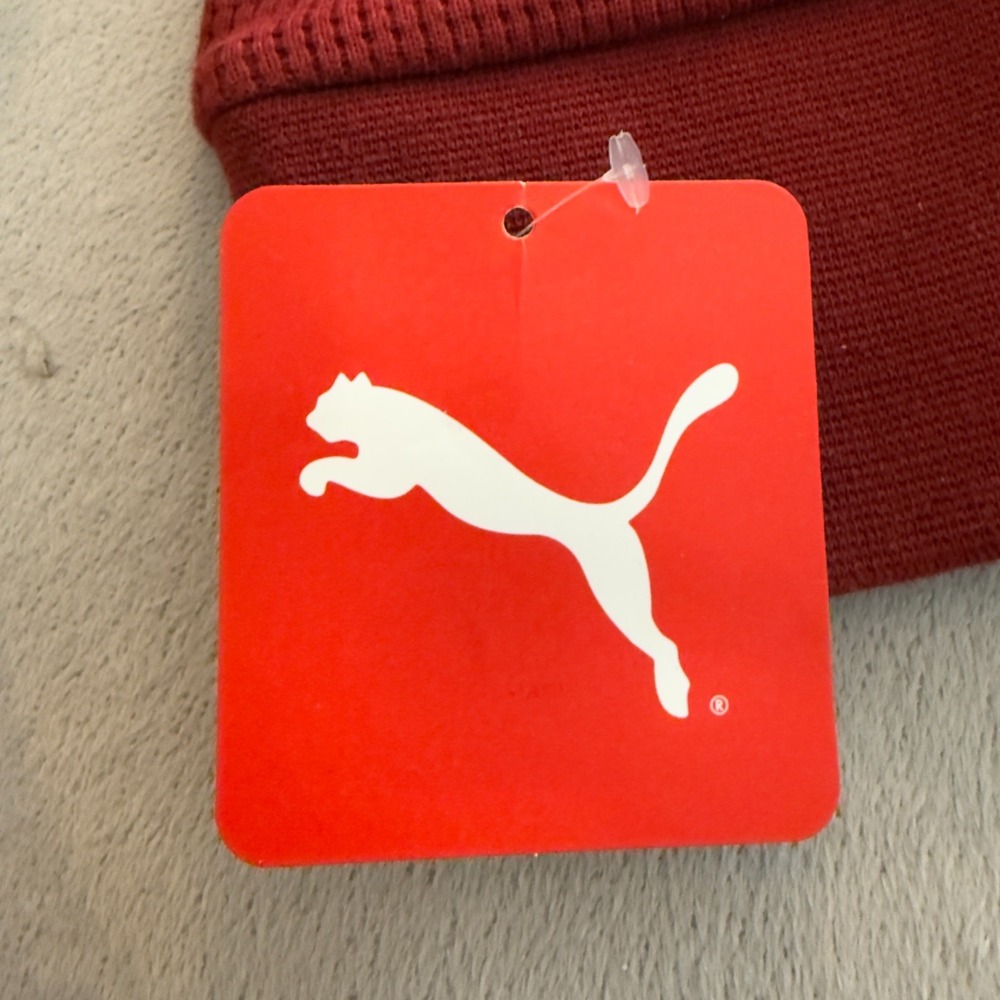 NEW! Puma Waffle Knit Hoodie Pullover Youth Large 14-16 Red Heavyweight NWT - Picture 5 of 9